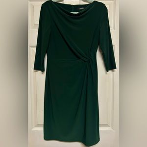 Ralph Lauren Emerald Twist-Waisted Dress